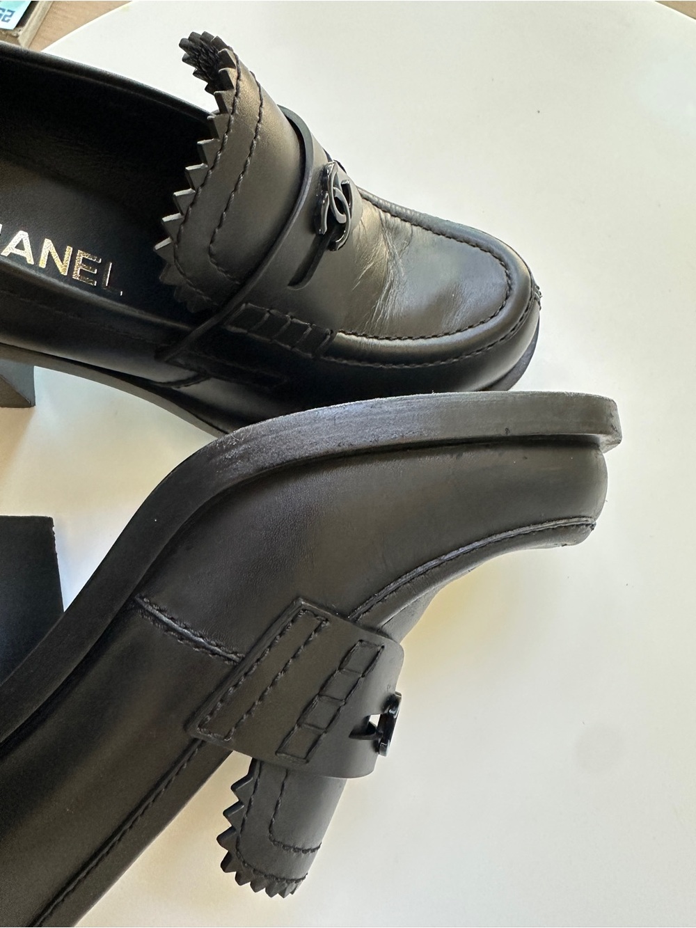 Chanel Black Leather Loafers - Picture 13 of 15